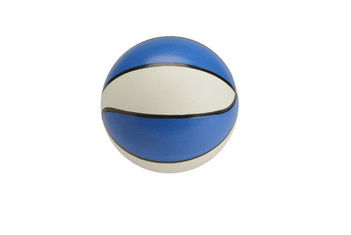 Blue and white waterproof pool basketball for AquaHoop floating basketball set