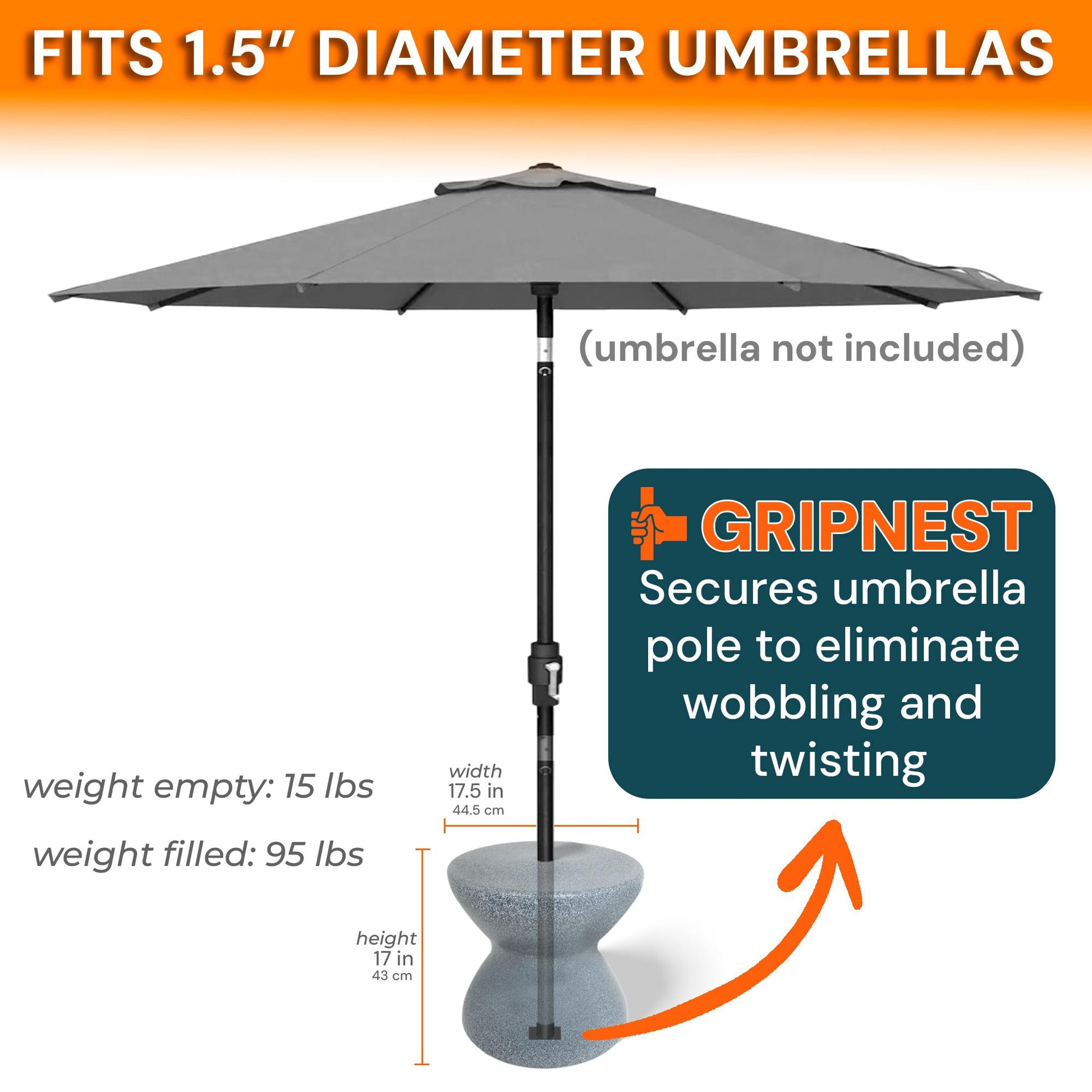 DUNNRITE ShadeTable in Pool Umbrella Table, Fits 1.5