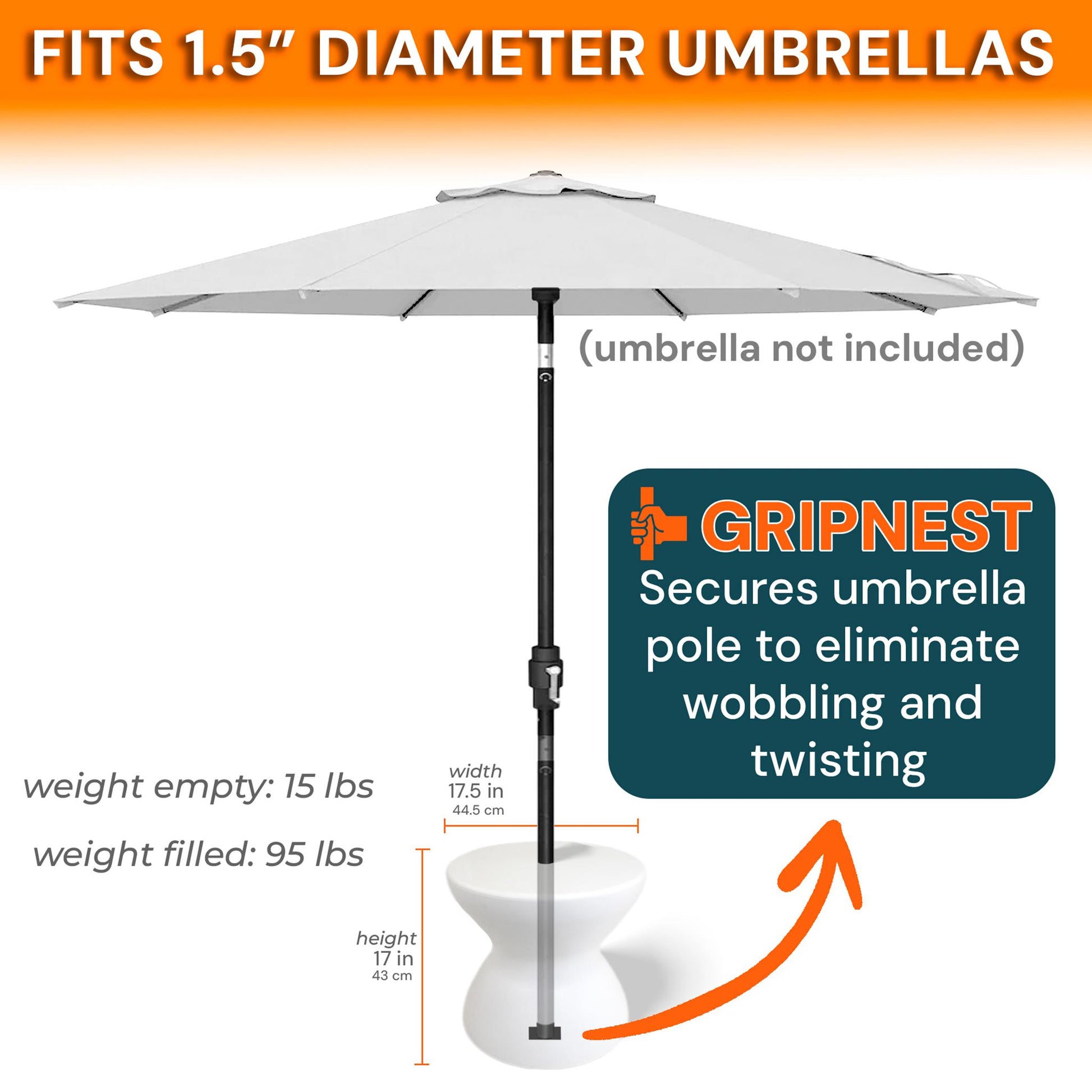 height of patio umbrella ShadeTable Water-Filled Pool, Patio & Dock Umbrella Table, White