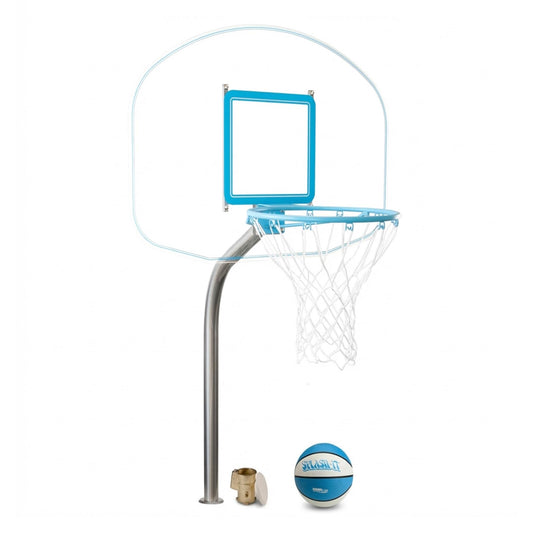 Regulation Clear Hoop Deck-Mounted Pool Basketball Hoop, Clear  (2 & 3/8" Post)