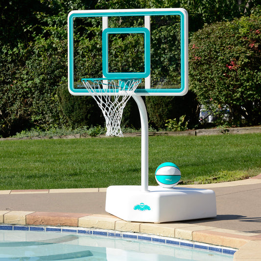 Splash & Shoot Clear Pool Basketball Hoop, Aqua (Fixed Height)