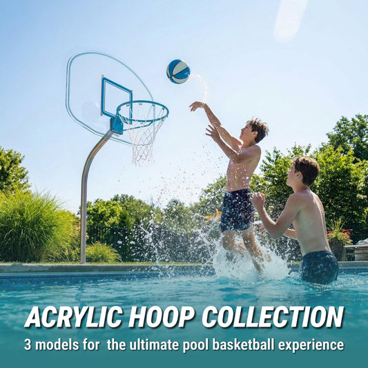 Clear Hoop Jr. Deck-Mounted Pool Basketball Hoop (2 & 3/8" Post)