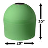 The dimensions of the buoy are 20 inches tall by 20 inches wide