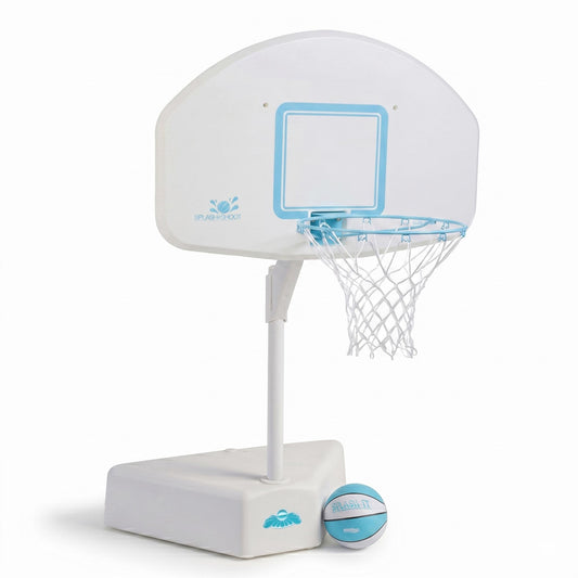 Splash & Shoot White Pool Basketball Hoop, Aqua