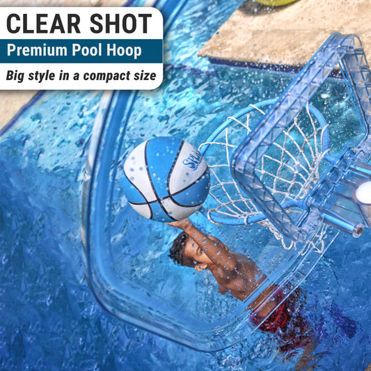 Clear Shot Pool Pool Basketball Hoop, White