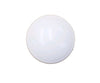 Top view of white plastic dome cap used for covering pool hardware or support posts, rounded for safety and aesthetics