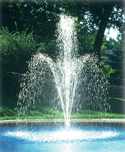 Refreshing spray pattern from Flowerfall fountain creating a cooling pool water feature