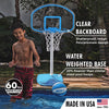 Clear Shot Compact Pool Basketball Hoop, Blue