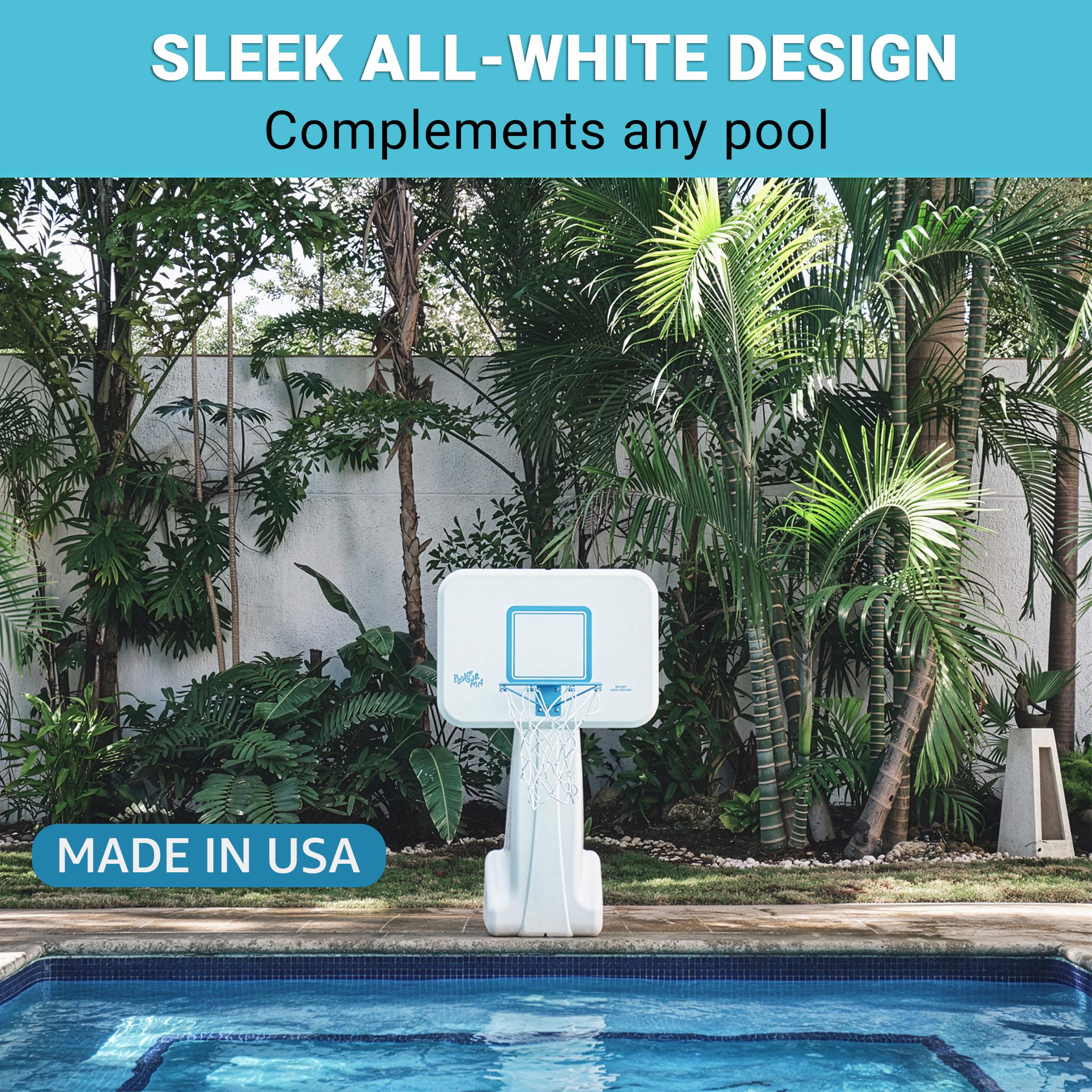 PoolSport Stainless Combo Pool Basketball Hoop & Pool Volleyball