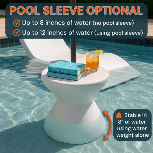 ShadeTable Water-Filled Pool, Patio & Dock Umbrella Table, Granite