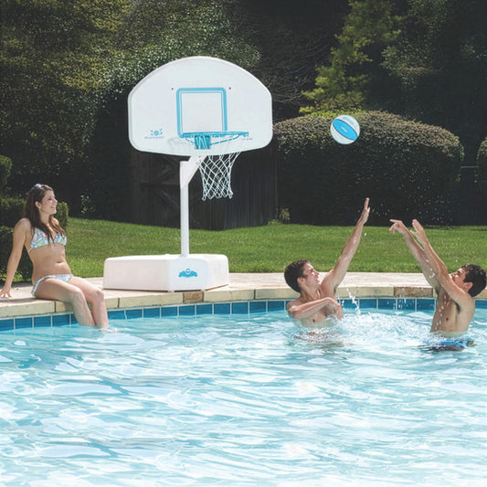 Splash & Shoot White Pool Basketball Hoop, Aqua