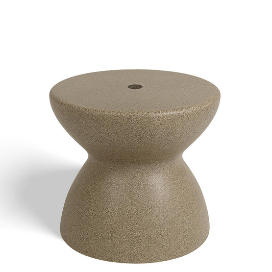 Sandstone colored pool umbrella table