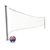 1.90 inch deck-mounted pool volleyball net system with red white blue ball