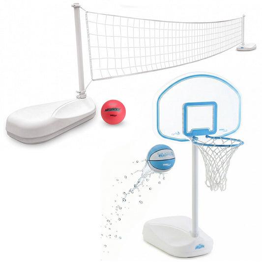 Clear Shot Combo Water-Filled Basketball and Volleyball Pool Game Set