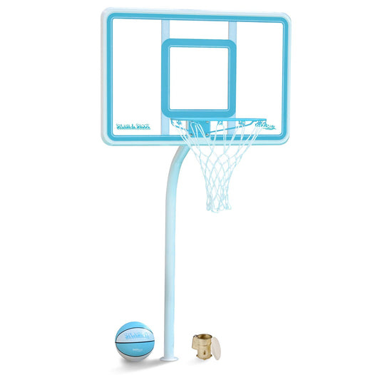 Deck Shoot Deck-Mounted Pool Basketball Hoop, Clear (2 & 3/8" Post)