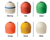 Color-coded buoy tops in six options: mooring, red, green, orange, yellow, and white for marine signaling