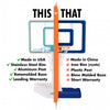 Comparison image of aqua pool basketball hoop vs. competitors pool basketball hoop