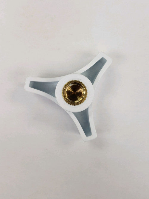 Tri-grip knob with threaded brass insert for secure pool accessory fastening