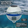 Solar Powered Self-Illuminating Buoy With Light Engine - 14" - Mooring (White & Blue)