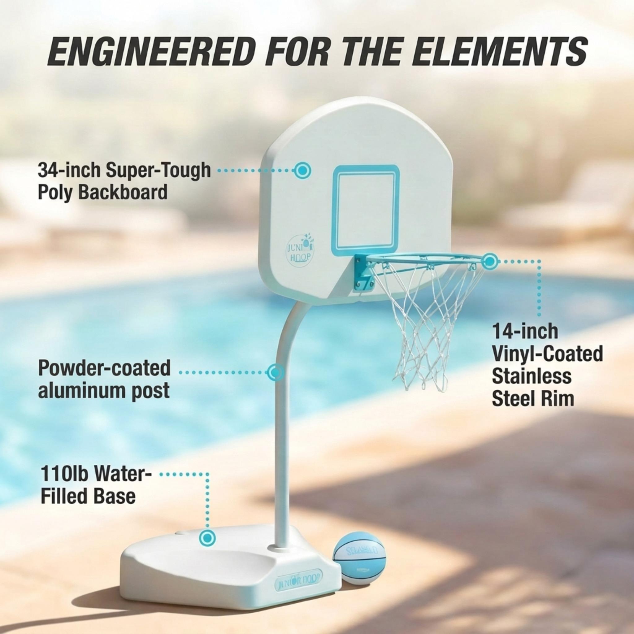 Pool Basketball Hoop - Junior Hoop - Portable Pool Basketball Hoop