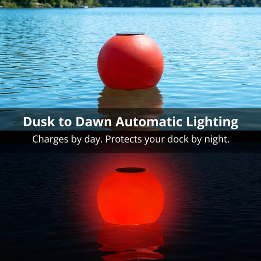 Solar Powered Self-Illuminating Buoy With Light Engine - 14" - Red