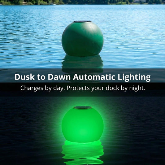 Solar Powered Self-Illuminating Buoy With Light Engine - 14" - Green