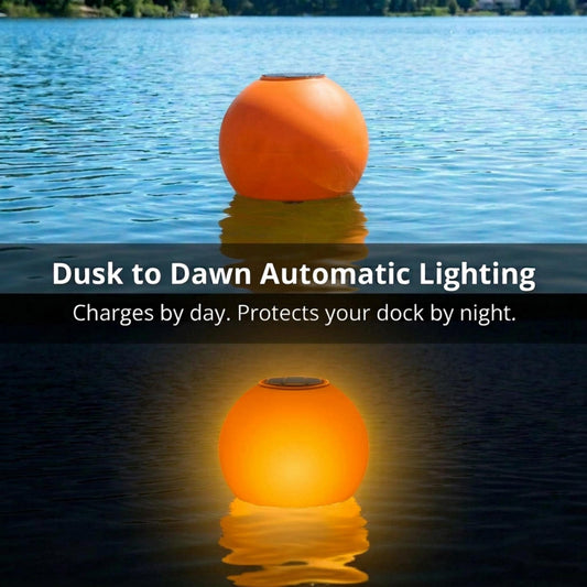 Solar Powered Self-Illuminating Buoy With Light Engine - 14" - Orange