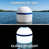 Solar Powered Self-Illuminating Buoy With Light Engine - 20" -  Mooring (white & blue)