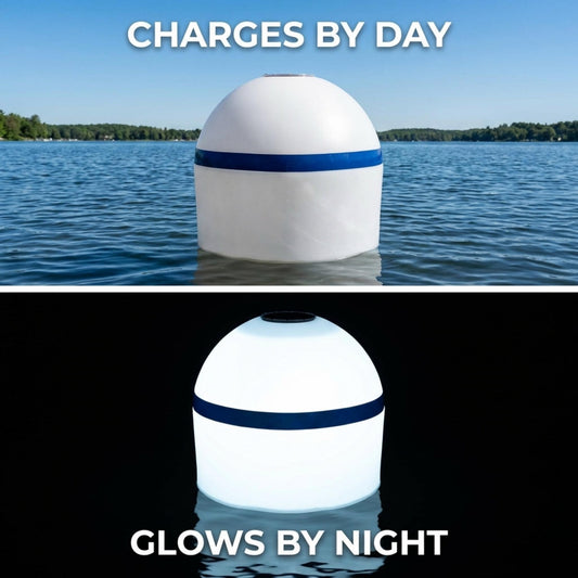 Solar Powered Self-Illuminating Buoy With Light Engine - 20" -  Green