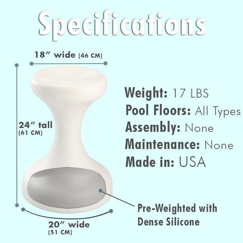 Submersible Pre-Weighted Pool Stool Swim-Up Barstool, 24 Inch (1 Stool) specifications