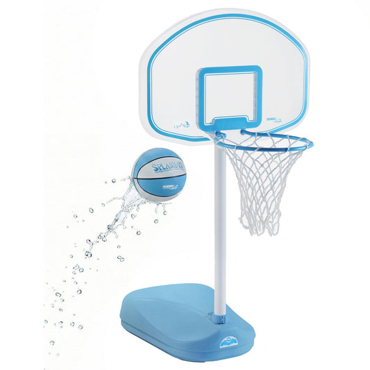 Clear Shot Compact Pool Basketball Hoop, Blue