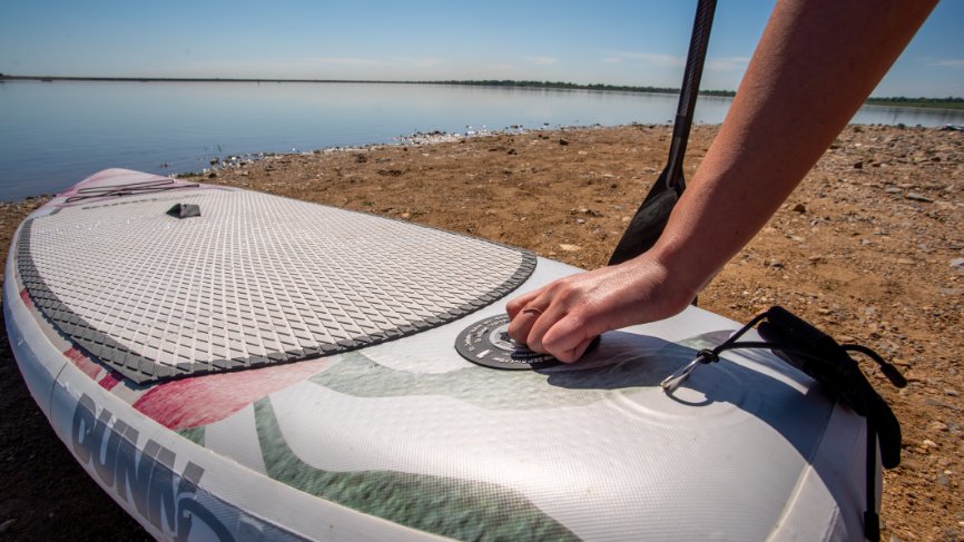 floral inflatable paddleboard ready to use