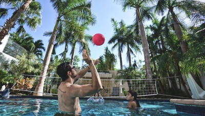 Buy with Prime - PoolSport Stainless Combo - Pool Volleyball & Pool Basketball Unit