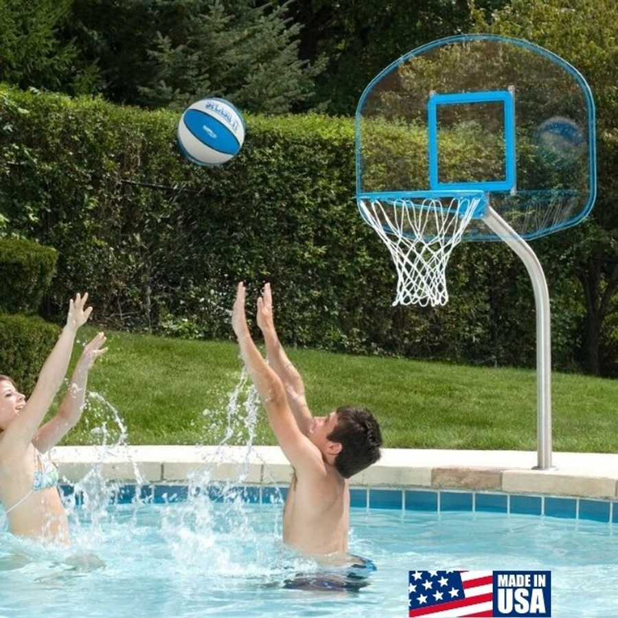 Regulation Clear Hoop - Deck Mounted Pool Basketball