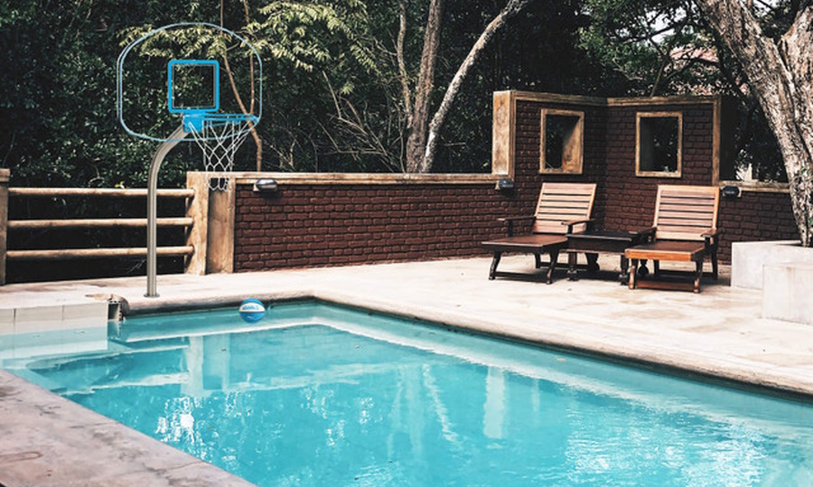 Clear Hoop Jr. - Deck Mounted Pool Basketball