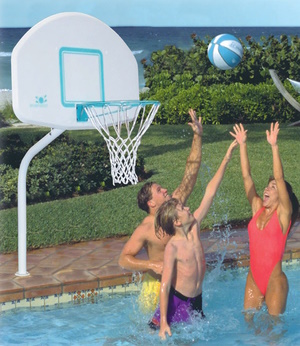 Deck-Mounted Pool Basketball - Deck Shoot Stainless