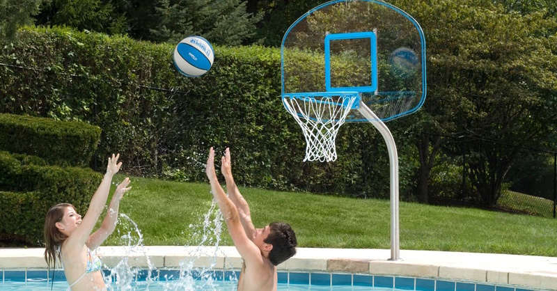 Deck-Mounted Pool Basketball - Clear Hoop Jr.